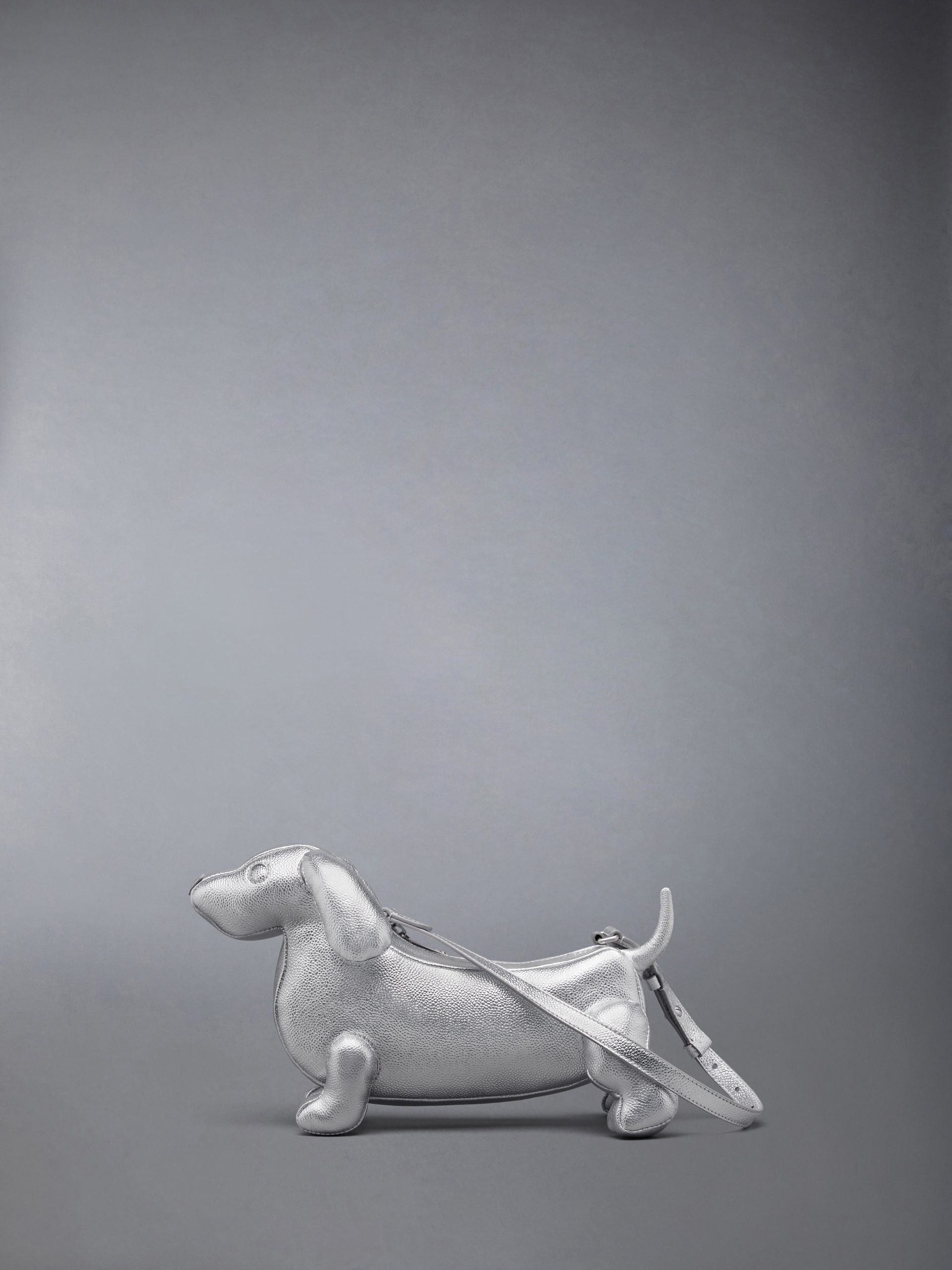 SILVER BABY HECTOR BAG IN PEBBLE GRAIN LEATHER