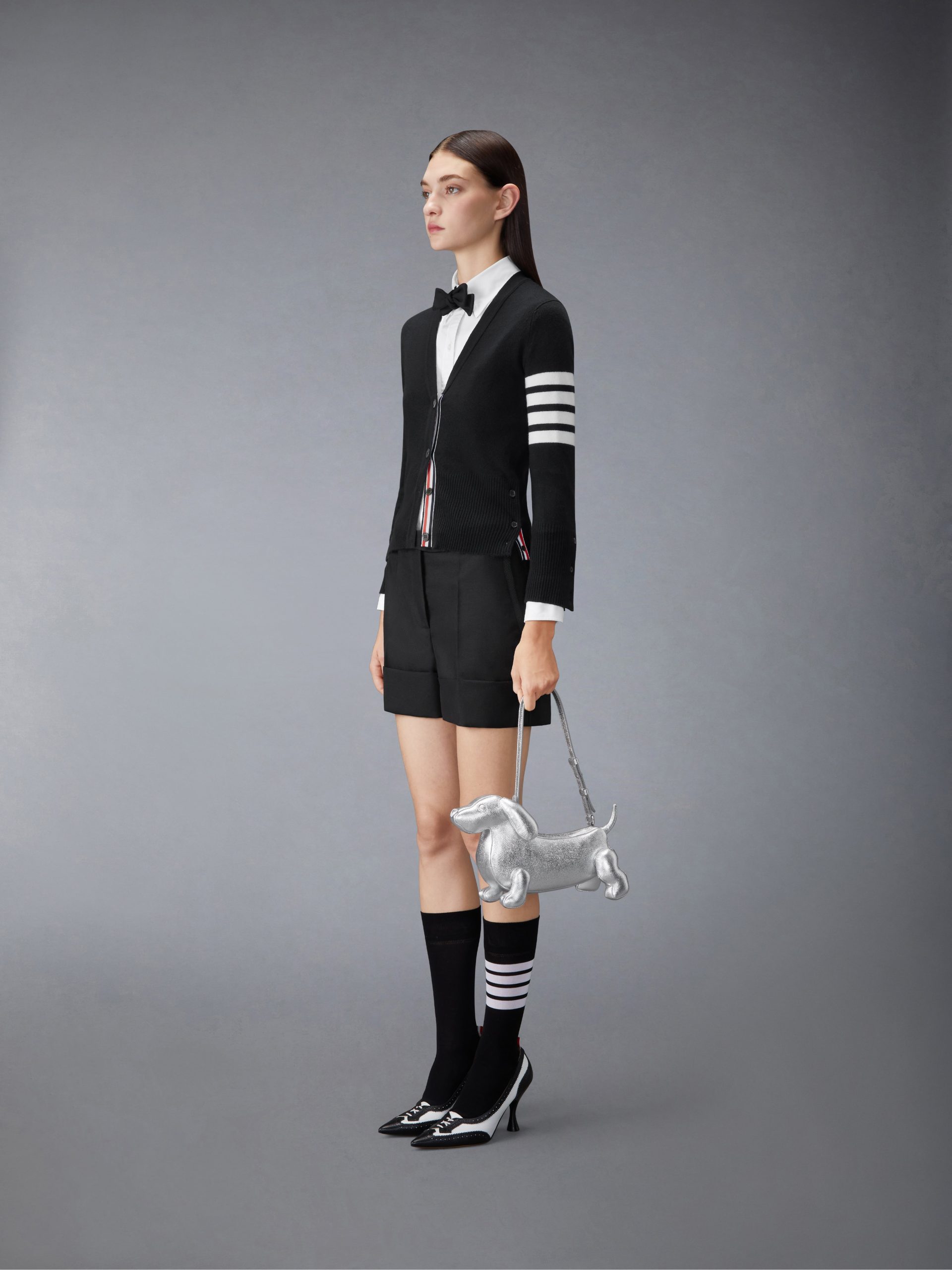 SILVER BABY HECTOR BAG IN PEBBLE GRAIN LEATHER - Image 4