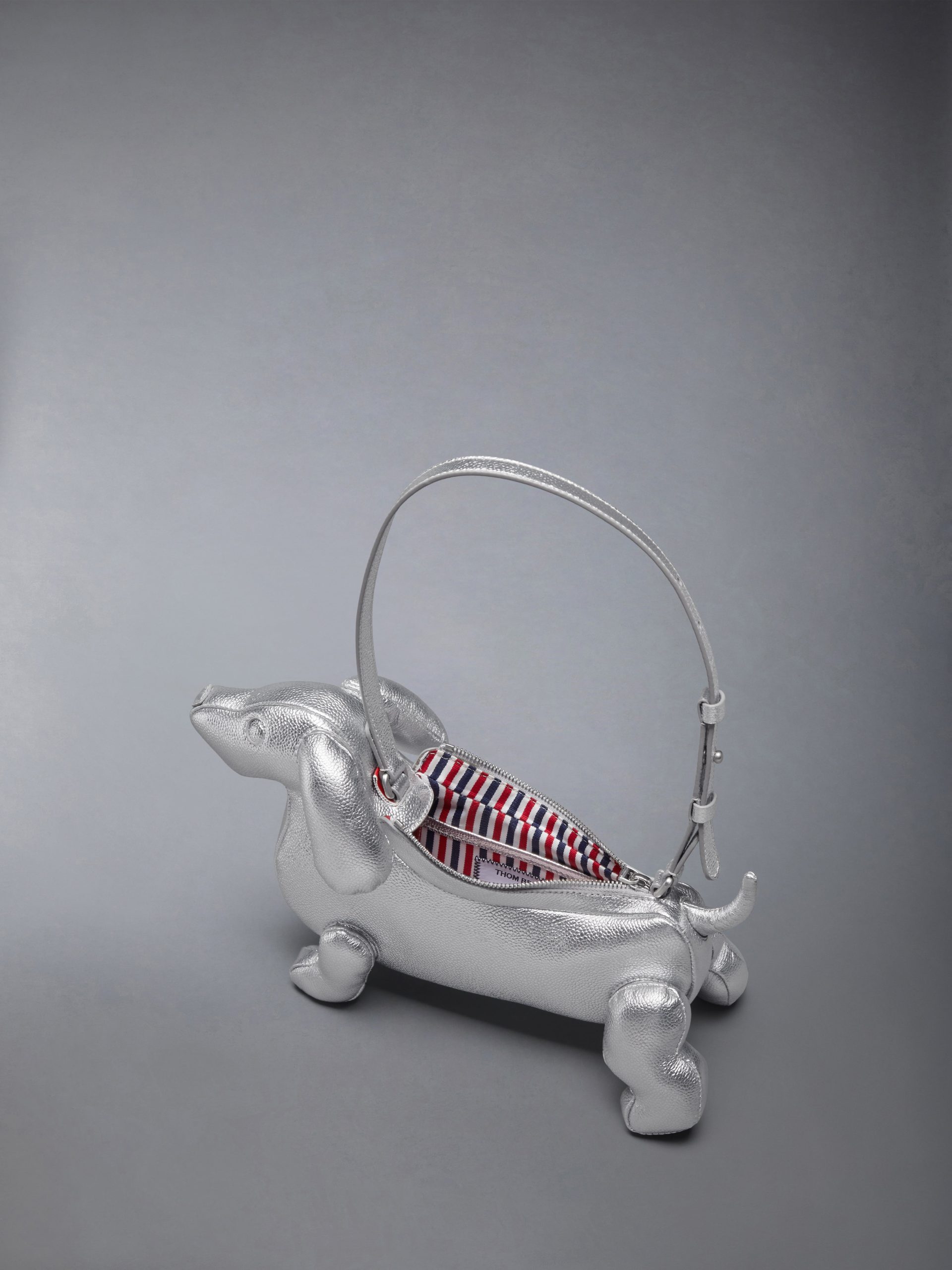 SILVER BABY HECTOR BAG IN PEBBLE GRAIN LEATHER - Image 5