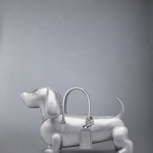 SILVER HECTOR BAG IN PEBBLE GRAIN LEATHER