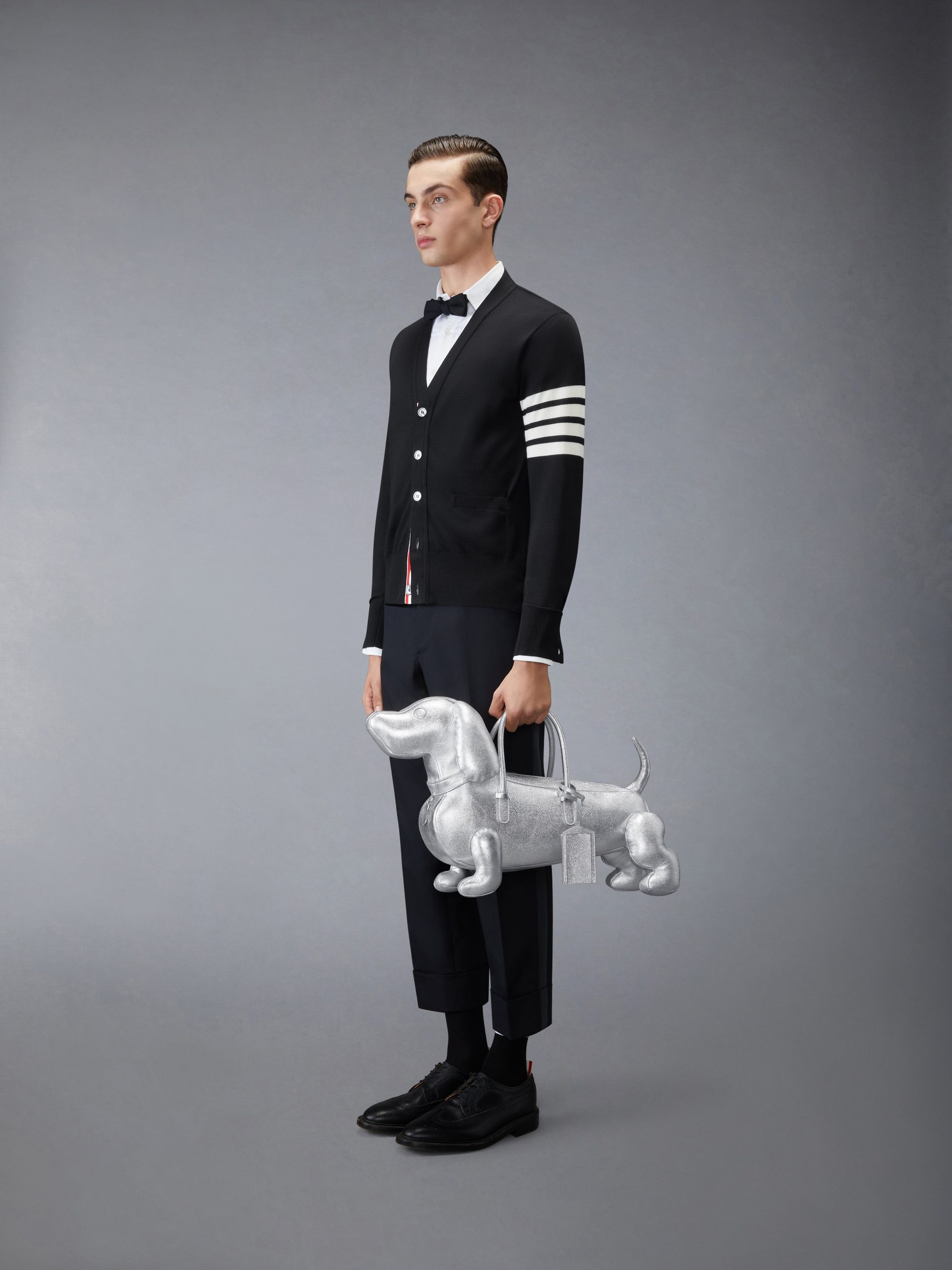 SILVER HECTOR BAG IN PEBBLE GRAIN LEATHER - Image 4