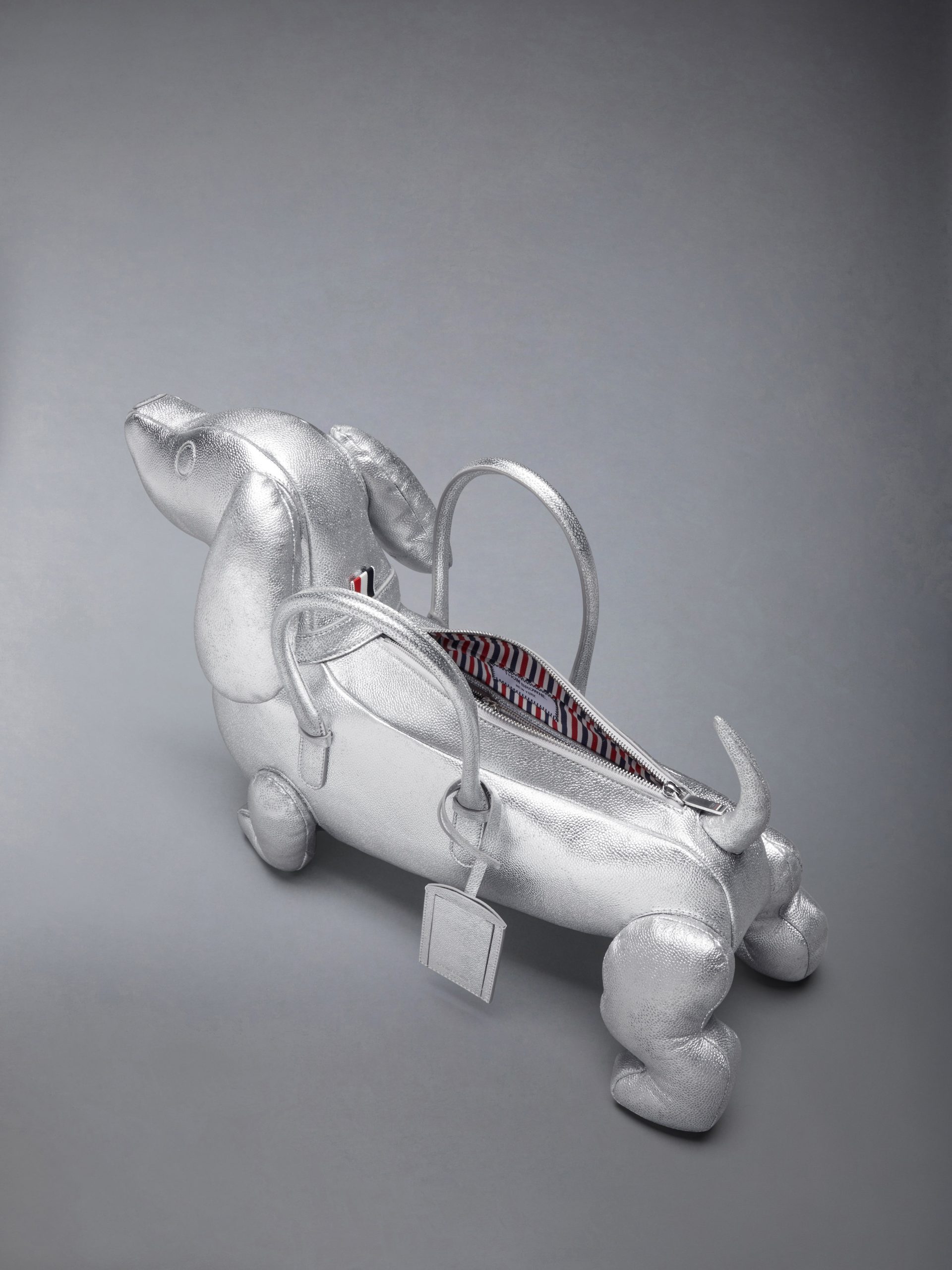 SILVER HECTOR BAG IN PEBBLE GRAIN LEATHER - Image 5