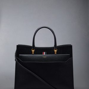 PEBBLE GRAIN LARGE DUET TOTE