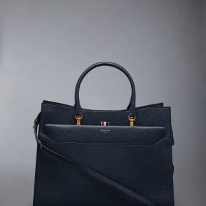 Pebble Grain Leather Large Duet Tote