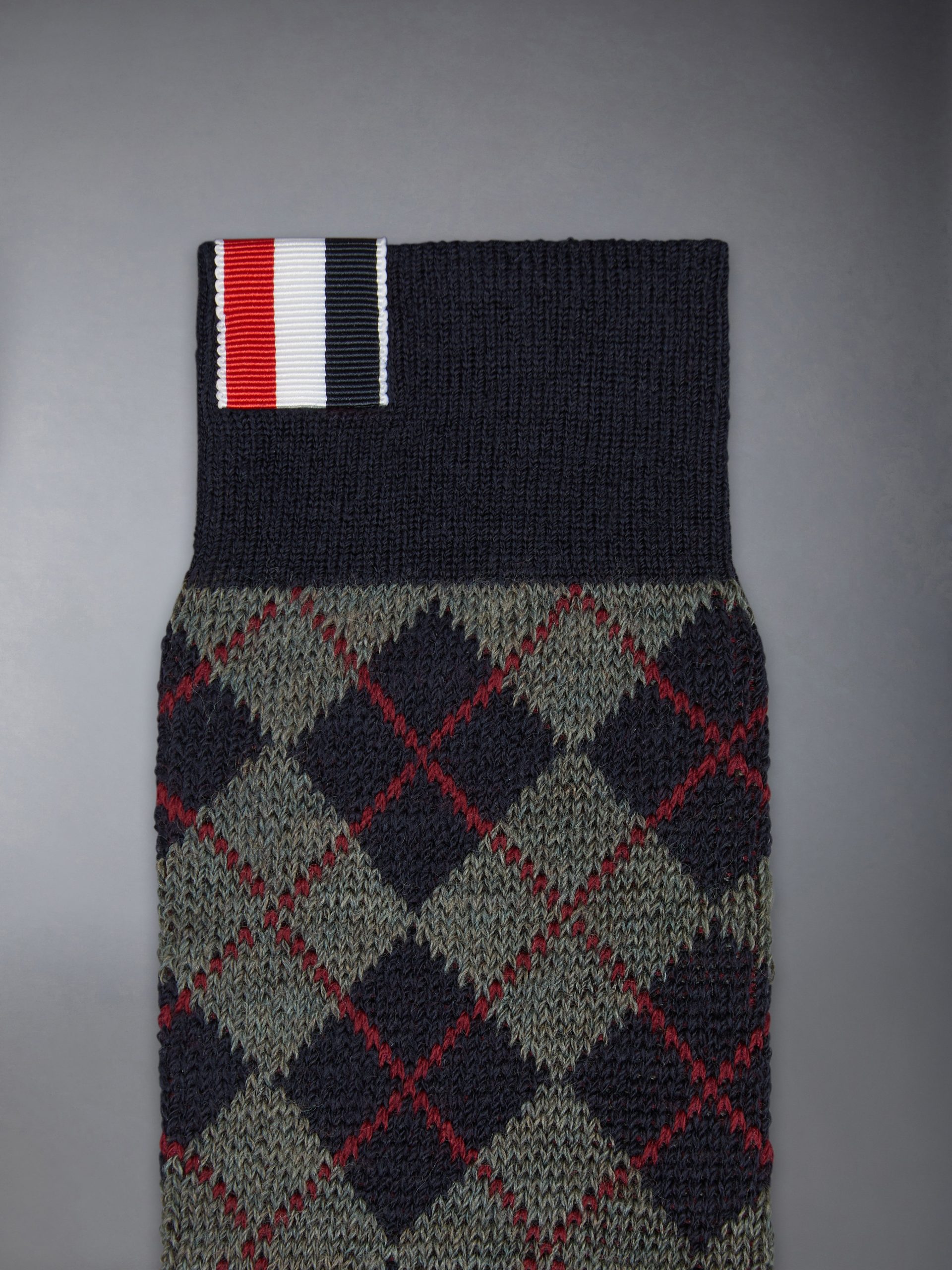 ARGYLE JACQUARD WOOL MID CALF SOCKS - Image 2