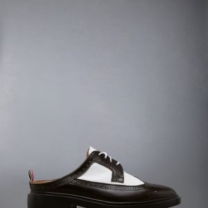 BOX CALF RUBBER SOLE LONGWING BROGUE MULE