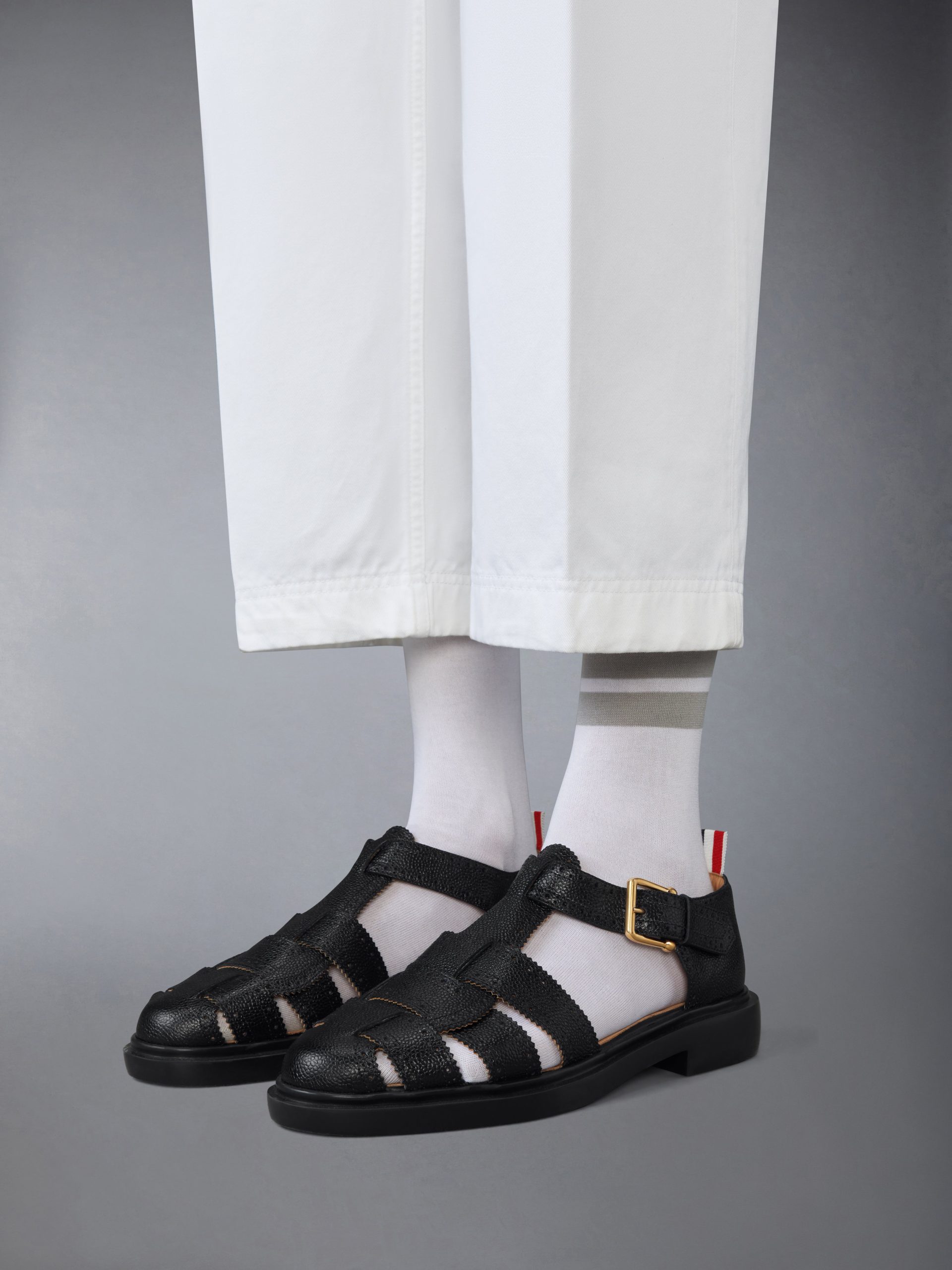 PEBBLE GRAIN LEATHER FISHERMAN SANDAL - Image 4