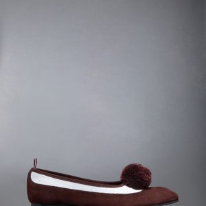 CALF SUEDE POM POM OPERA SPECTATOR BALLERINA