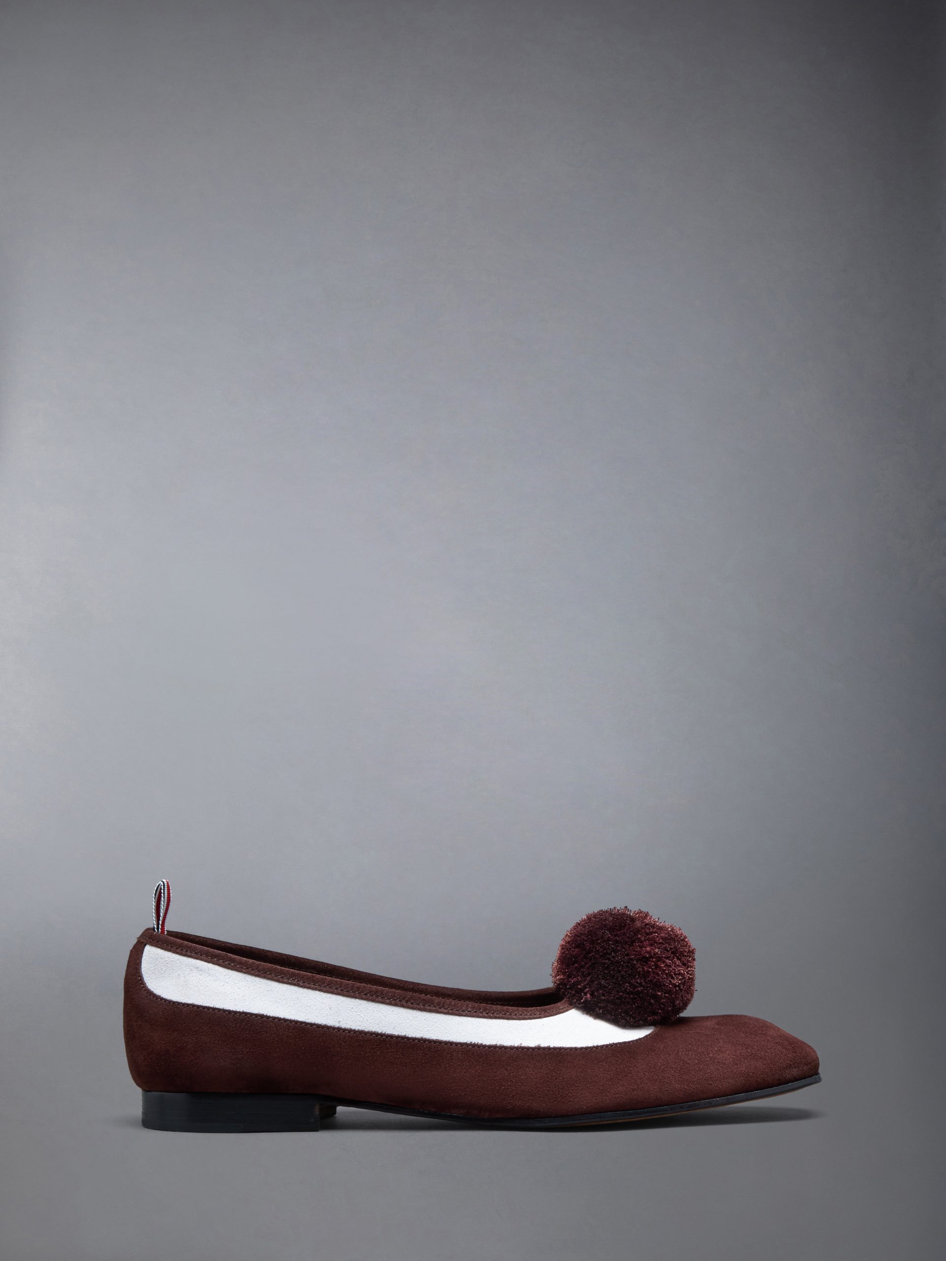 CALF SUEDE POM POM OPERA SPECTATOR BALLERINA