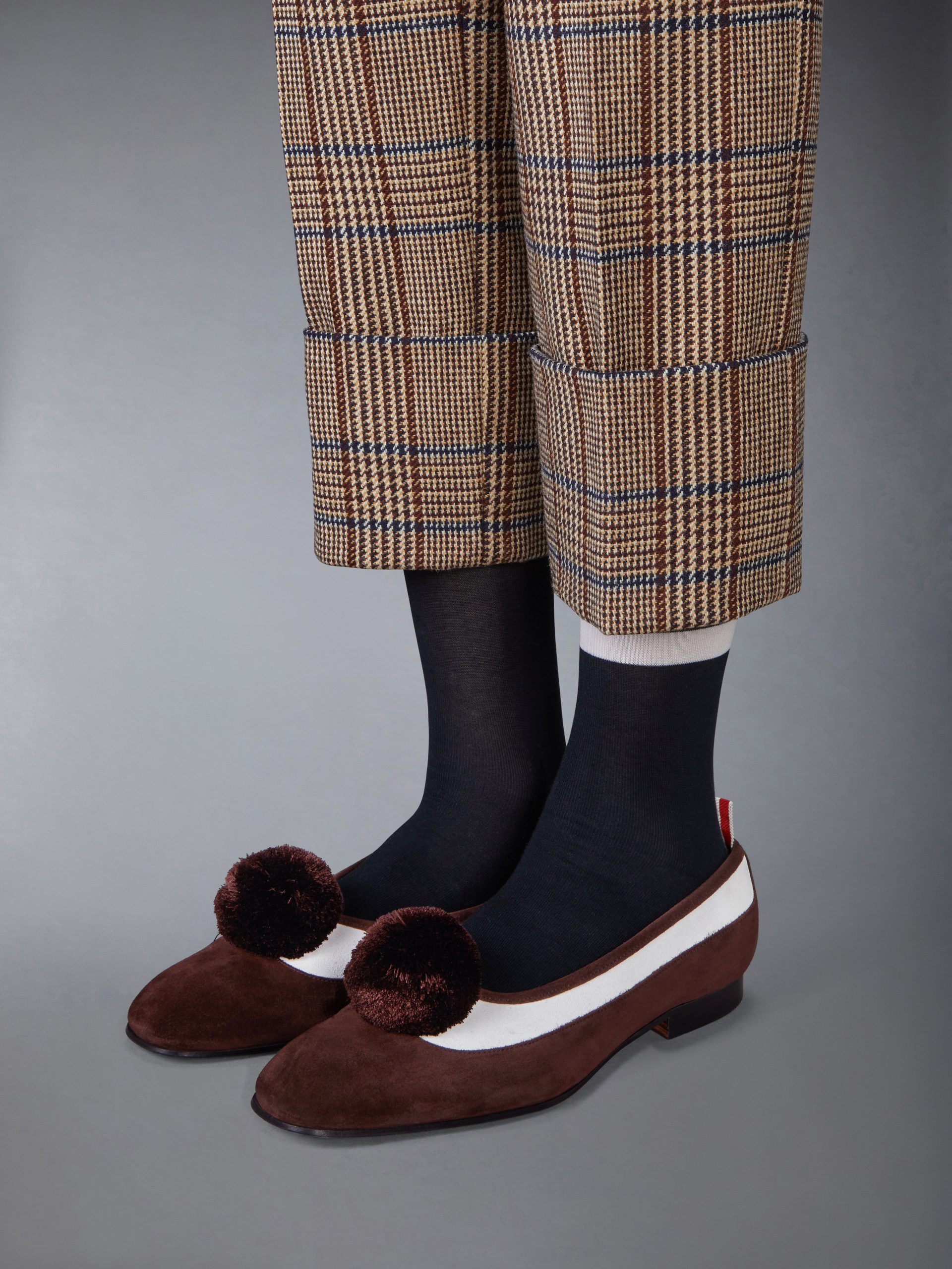 CALF SUEDE POM POM OPERA SPECTATOR BALLERINA - Image 4