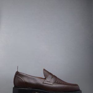 PEBBLE GRAIN LEATHER SOLE PENNY LOAFER