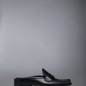 CALF FLEXIBLE LEATHER SOLE PLEATED PENNY LOAFER
