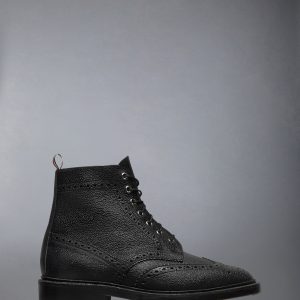 PEBBLE GRAIN LEATHER SOLE WINGTIP BOOT