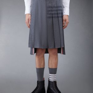 FLANNEL 4-BAR CLASSIC MIDI PLEATED SKIRT