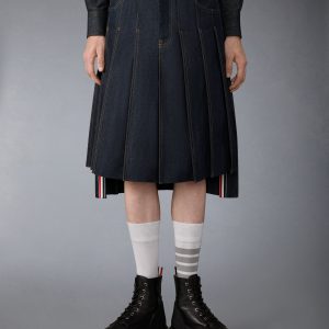 SELVEDGE DENIM 5-POCKET PLEATED SKIRT