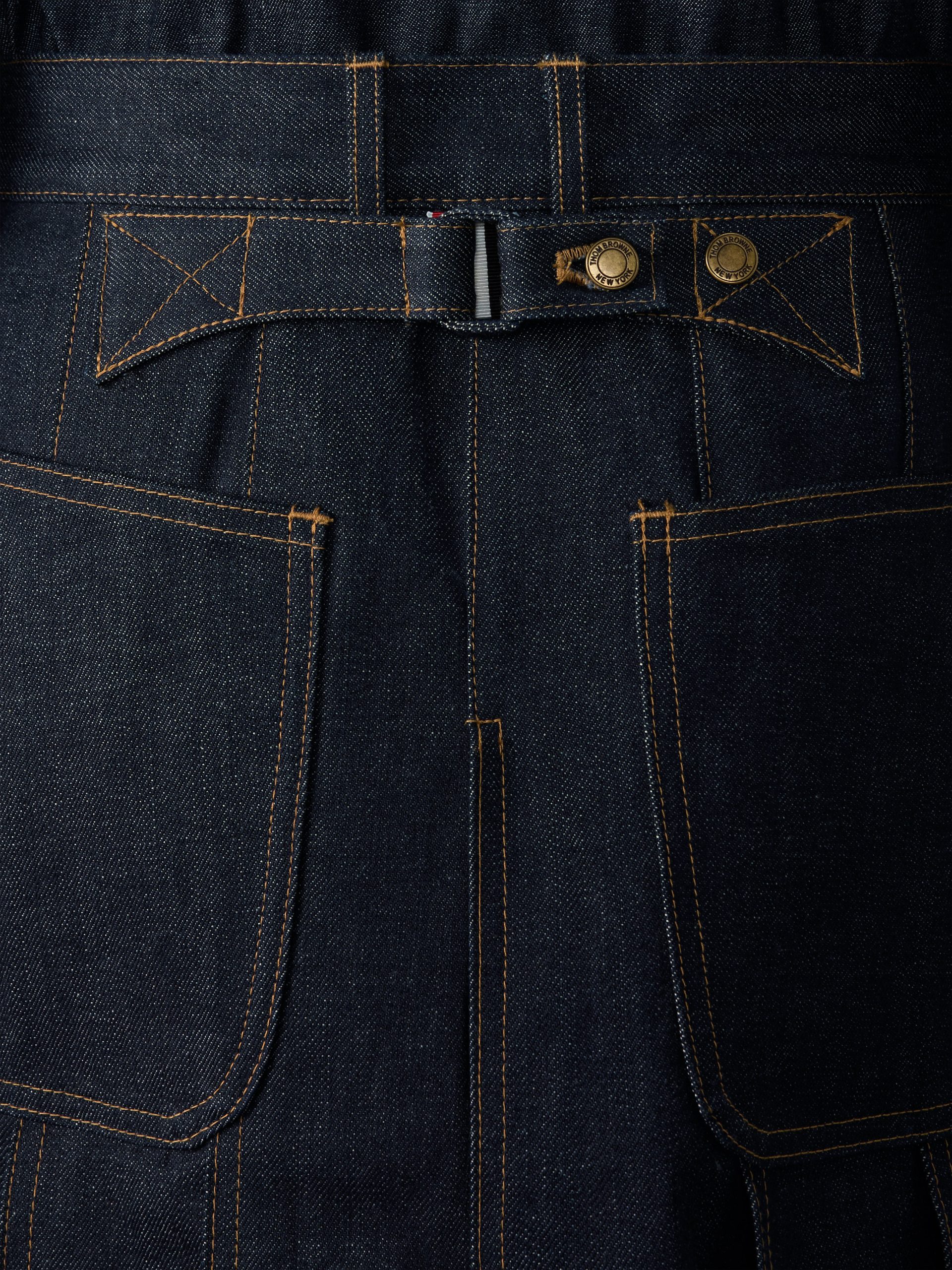 SELVEDGE DENIM 5-POCKET PLEATED SKIRT - Image 5