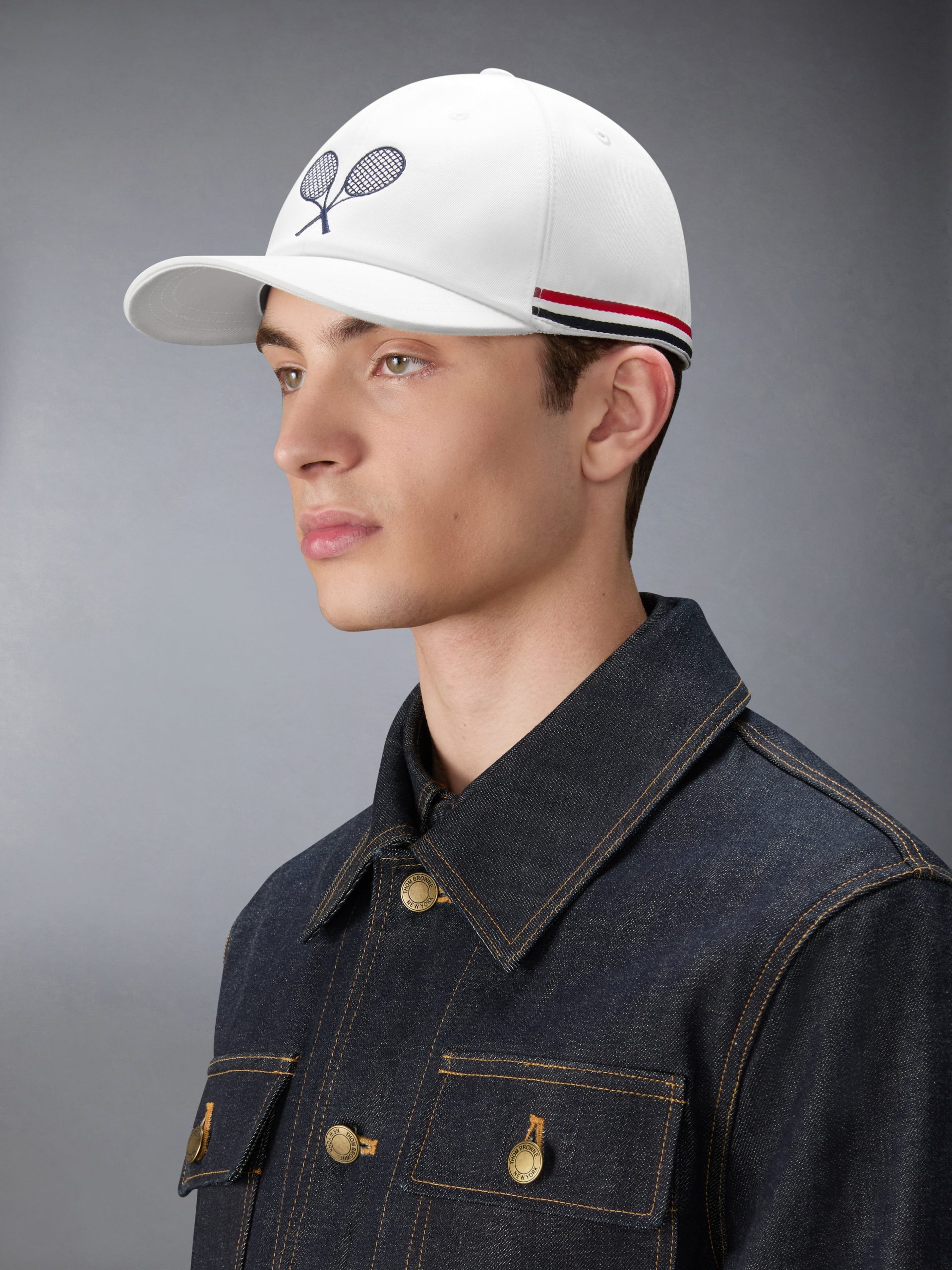 COTTON TWILL TENNIS RACQUET EMBROIDERY BASEBALL CAP - Image 2