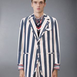 STRIPED SEERSUCKER OVERSIZED SPORTCOAT