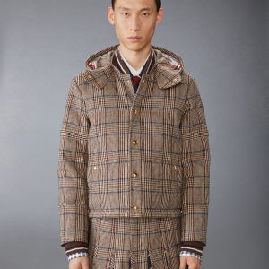 HUNTING TWEED 4-BAR DOWN FILL BOMBER JACKET