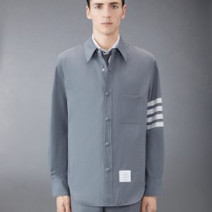 Plain Weave 4-Bar Shirt Jacket