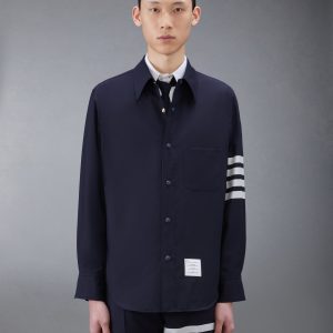Plain Weave 4-Bar Shirt Jacket