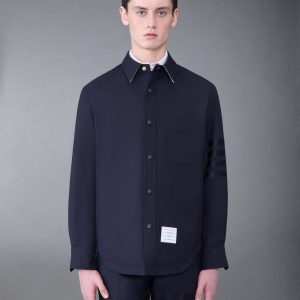 Plain Weave 4-Bar Shirt Jacket