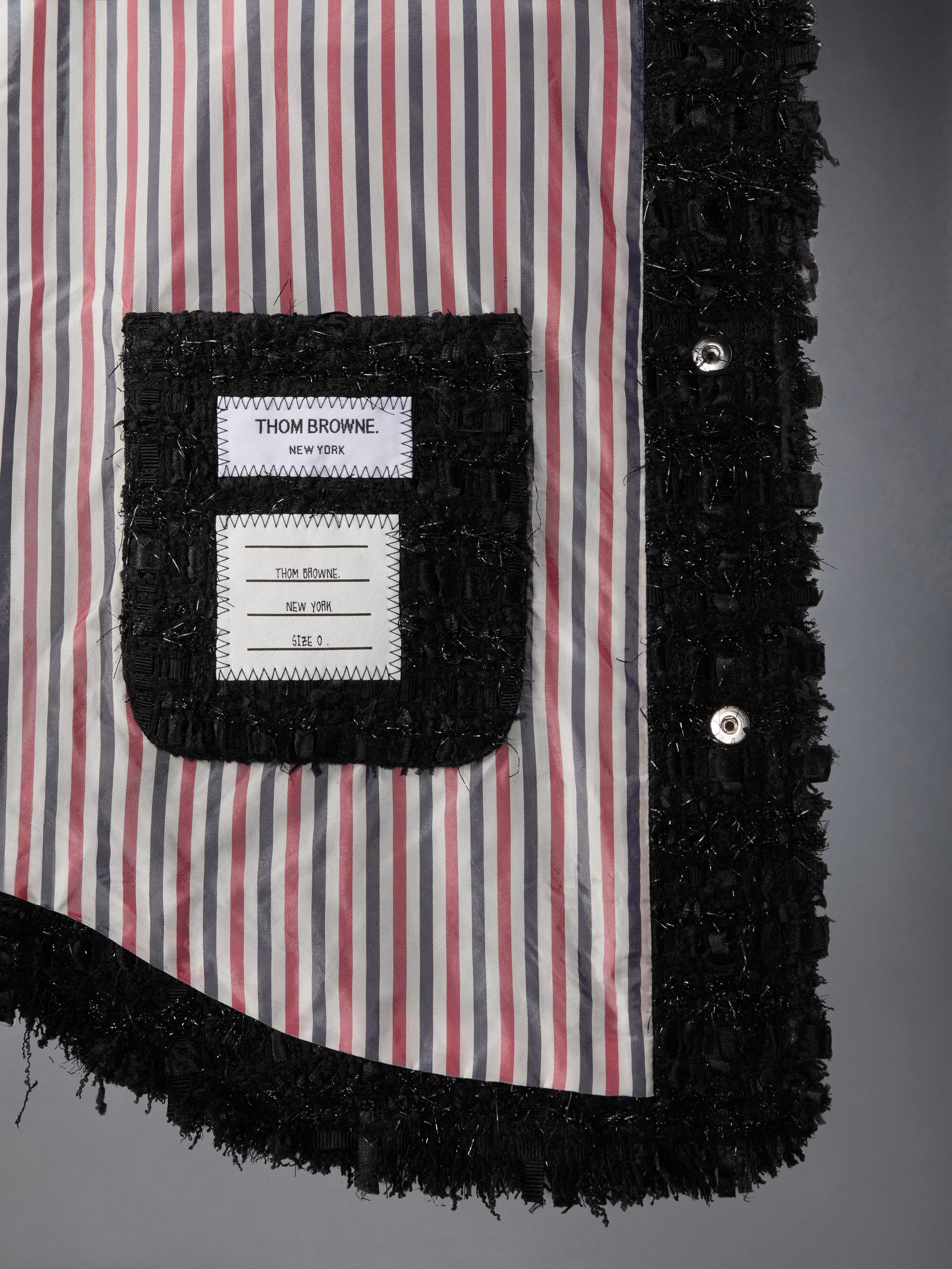 SATIN RIBBON TWEED FRAY EDGE UTILITY JACKET - Image 4