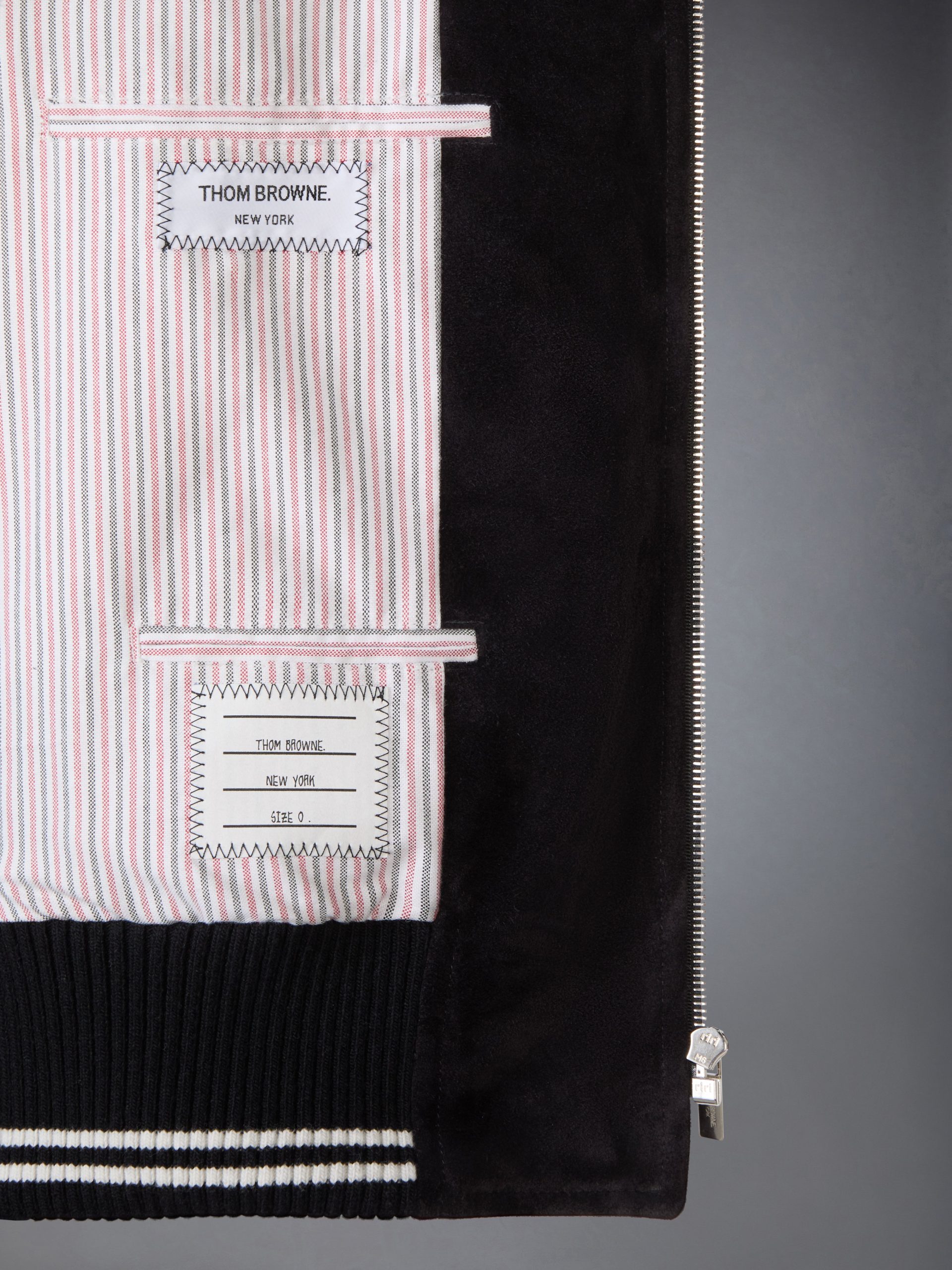 CALF SUEDE RIB KNIT BOMBER JACKET - Image 4