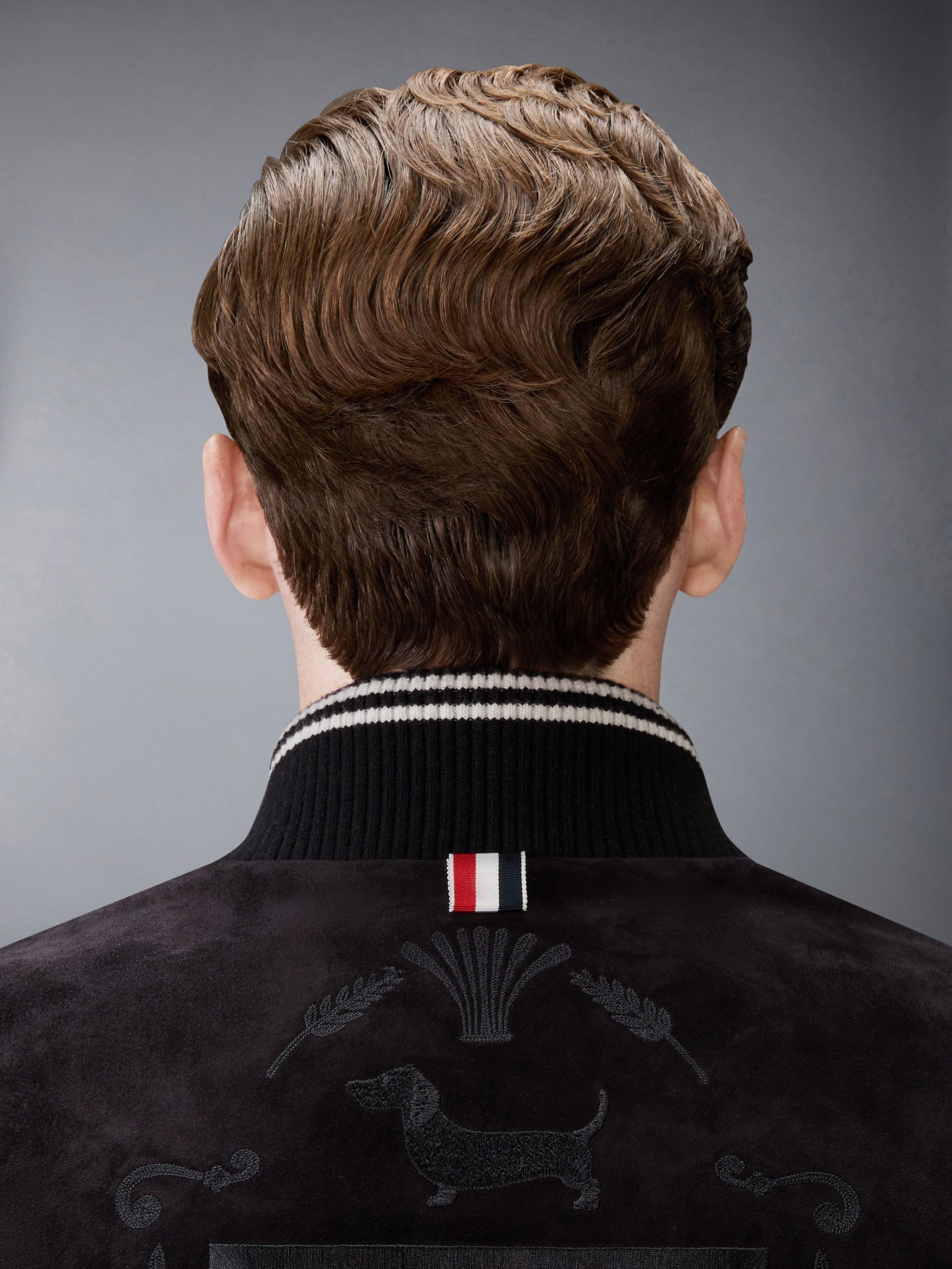 CALF SUEDE RIB KNIT BOMBER JACKET - Image 5