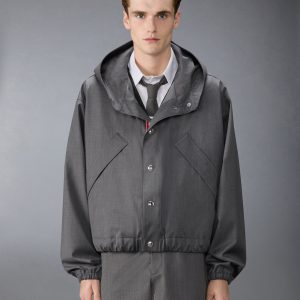 TECH WOOL TWILL 2-LAYER CROPPED PARKA