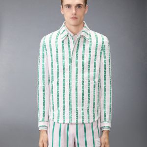 REPP STRIPE GROSGRAIN TWEED UTILITY JACKET