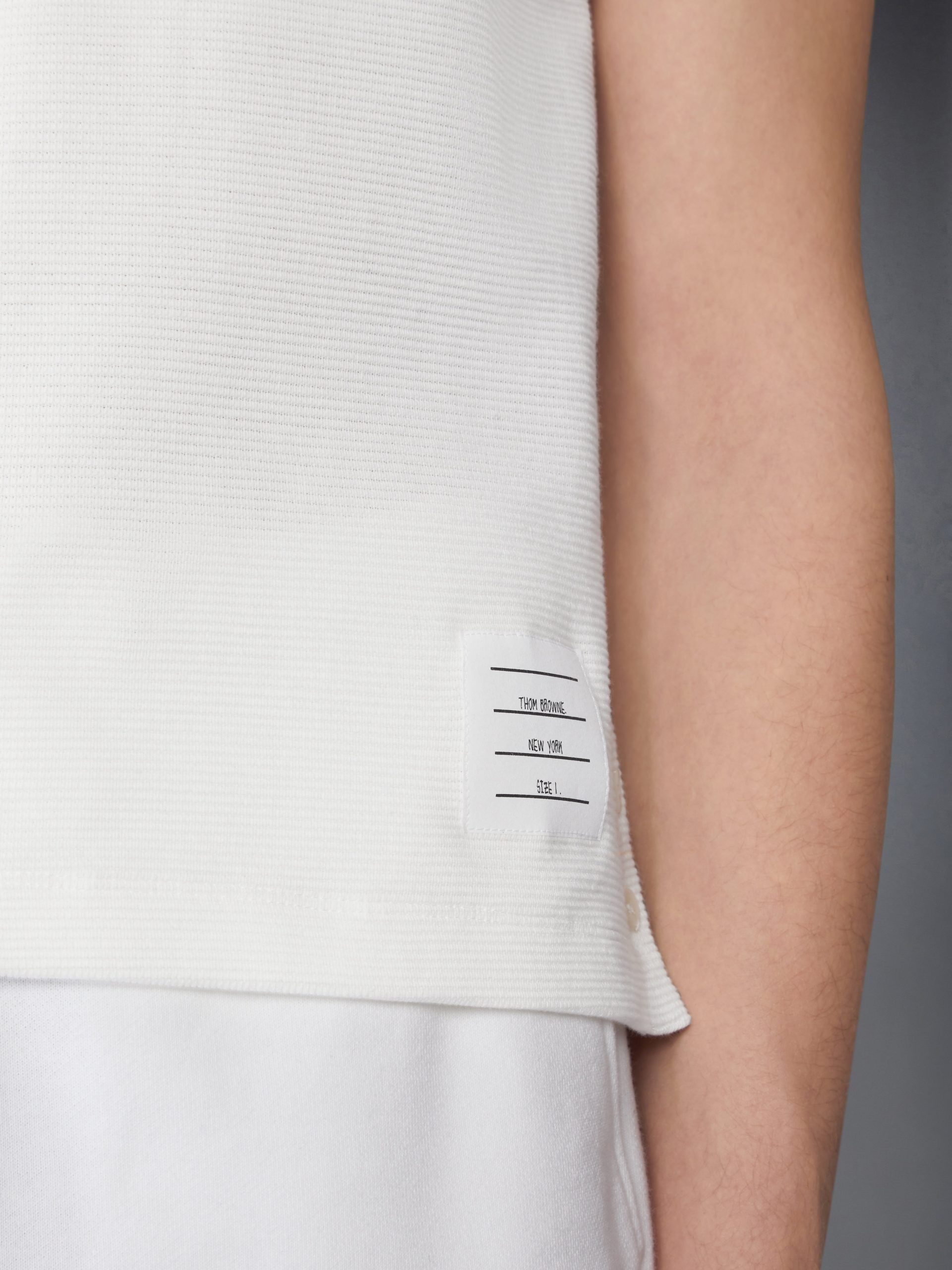 COTTON WAFFLE RIB CUFF POLO - Image 5