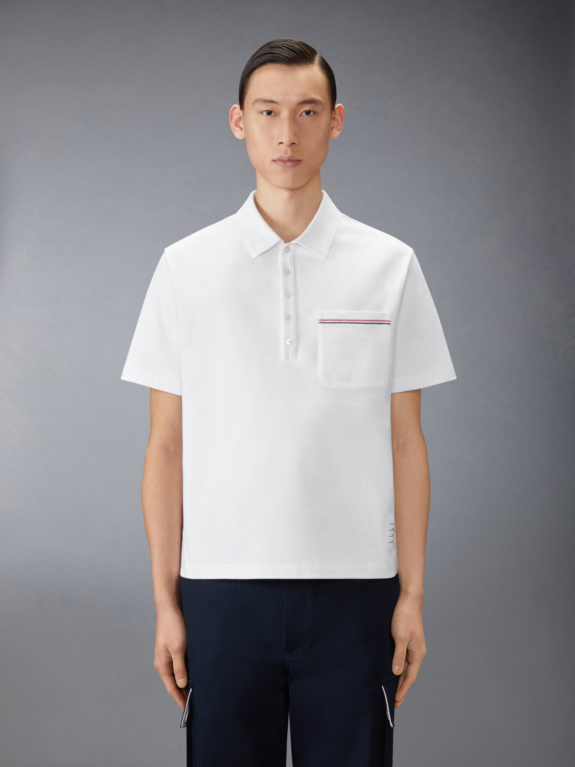 JERSEY RWB STRIPE OVERSIZED POLO