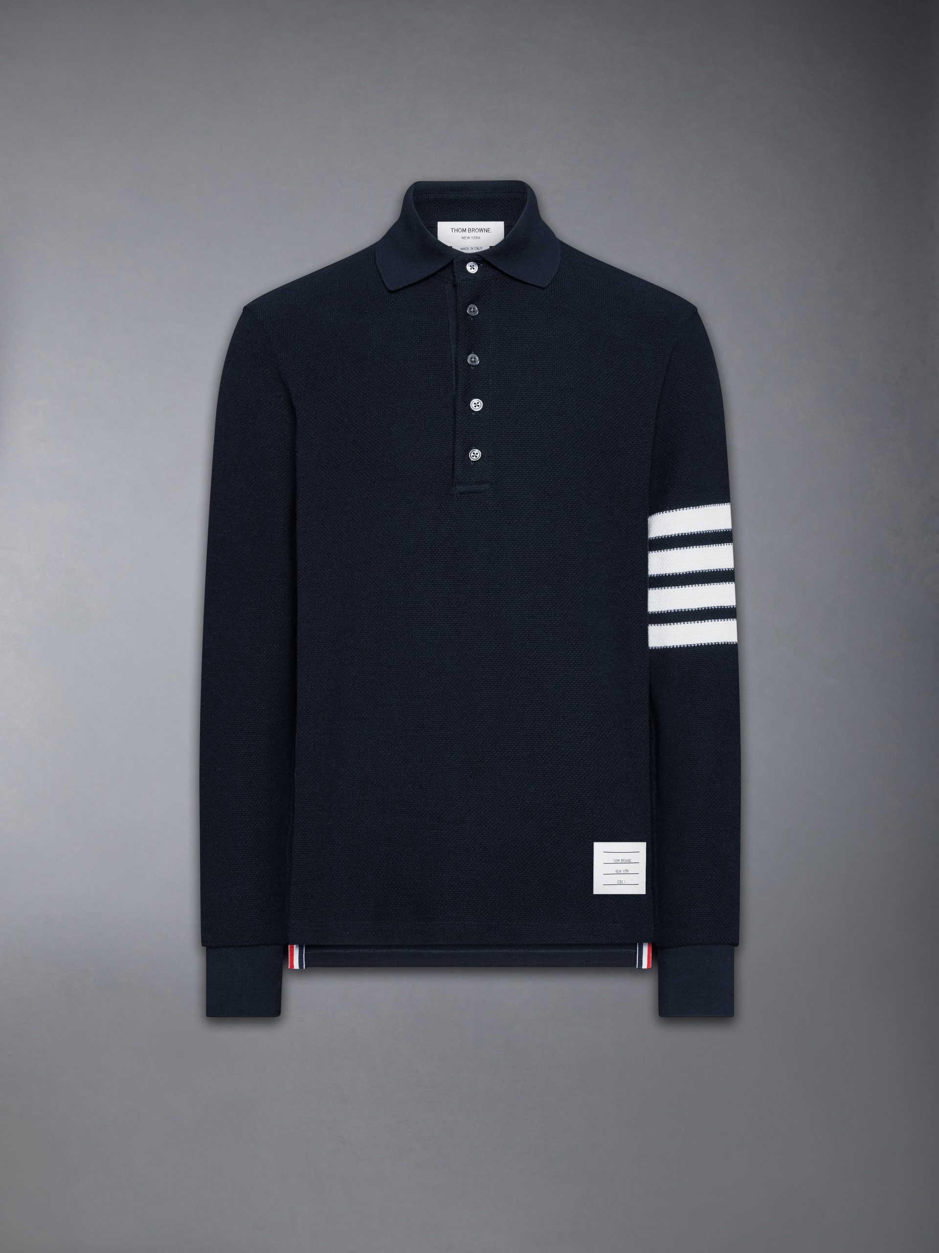 TEXTURED PIQUE 4-BAR LONG SLEEVE POLO - Image 6