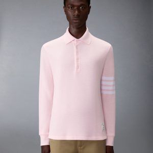 TEXTURED PIQUE 4-BAR LONG SLEEVE POLO