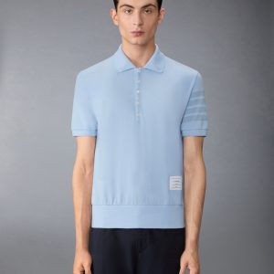 GARMENT OVERDYED JERSEY 4-BAR POLO
