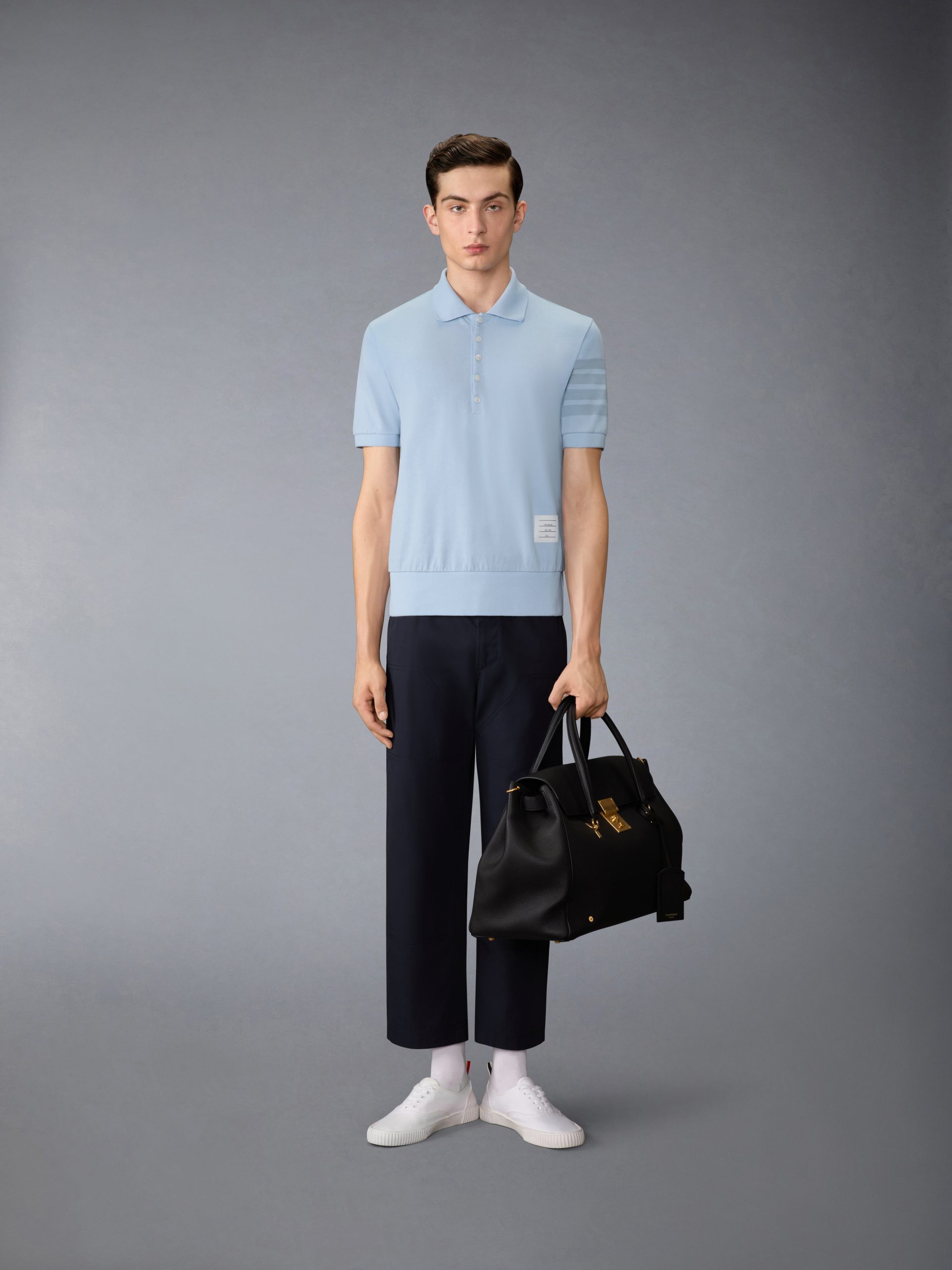 GARMENT OVERDYED JERSEY 4-BAR POLO - Image 3