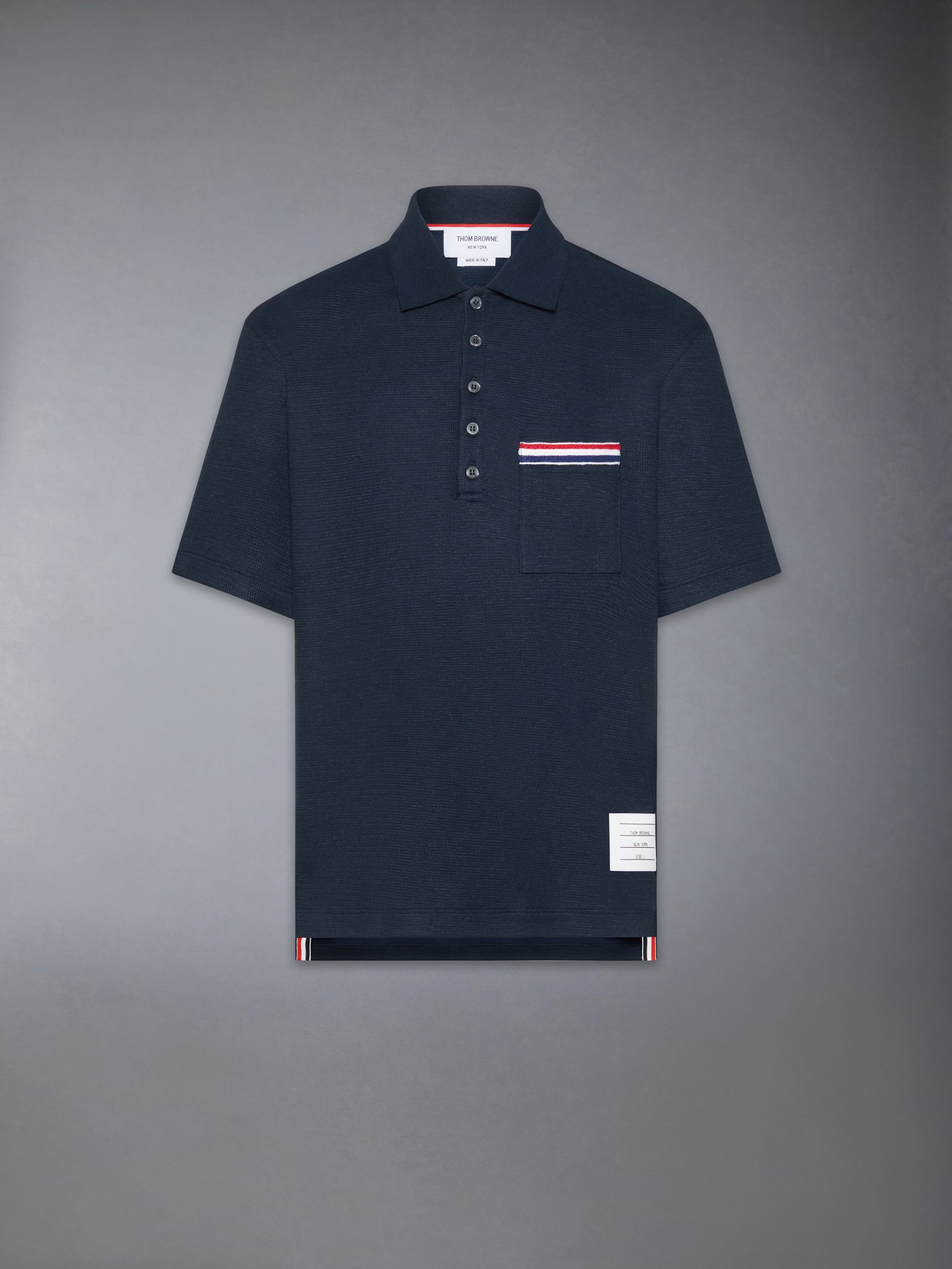 TEXTURED COTTON LINEN RWB EMBROIDERY POLO - Image 6