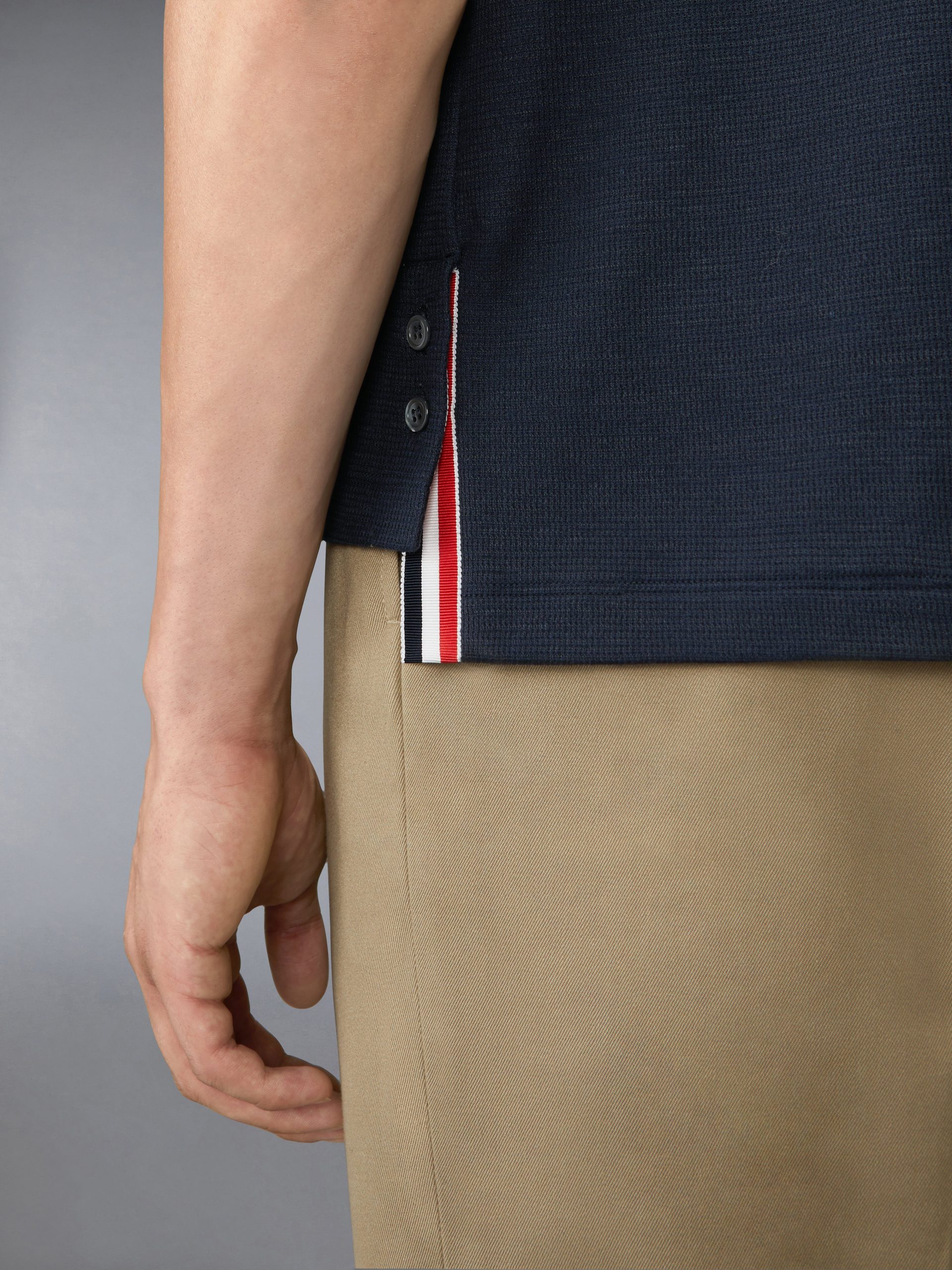 TEXTURED COTTON LINEN RWB EMBROIDERY POLO - Image 4