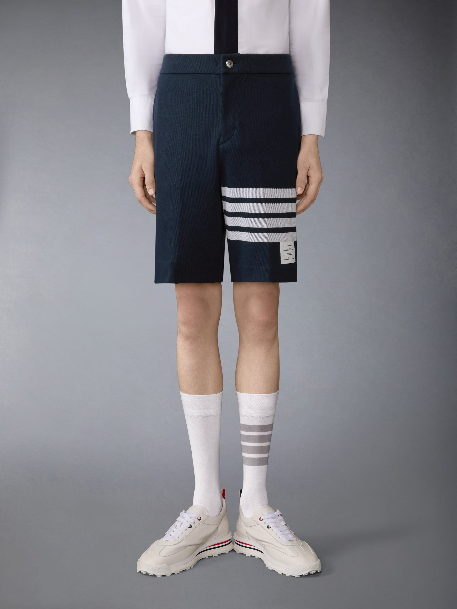 DOUBLE FACE KNIT 4-BAR BERMUDA SHORTS