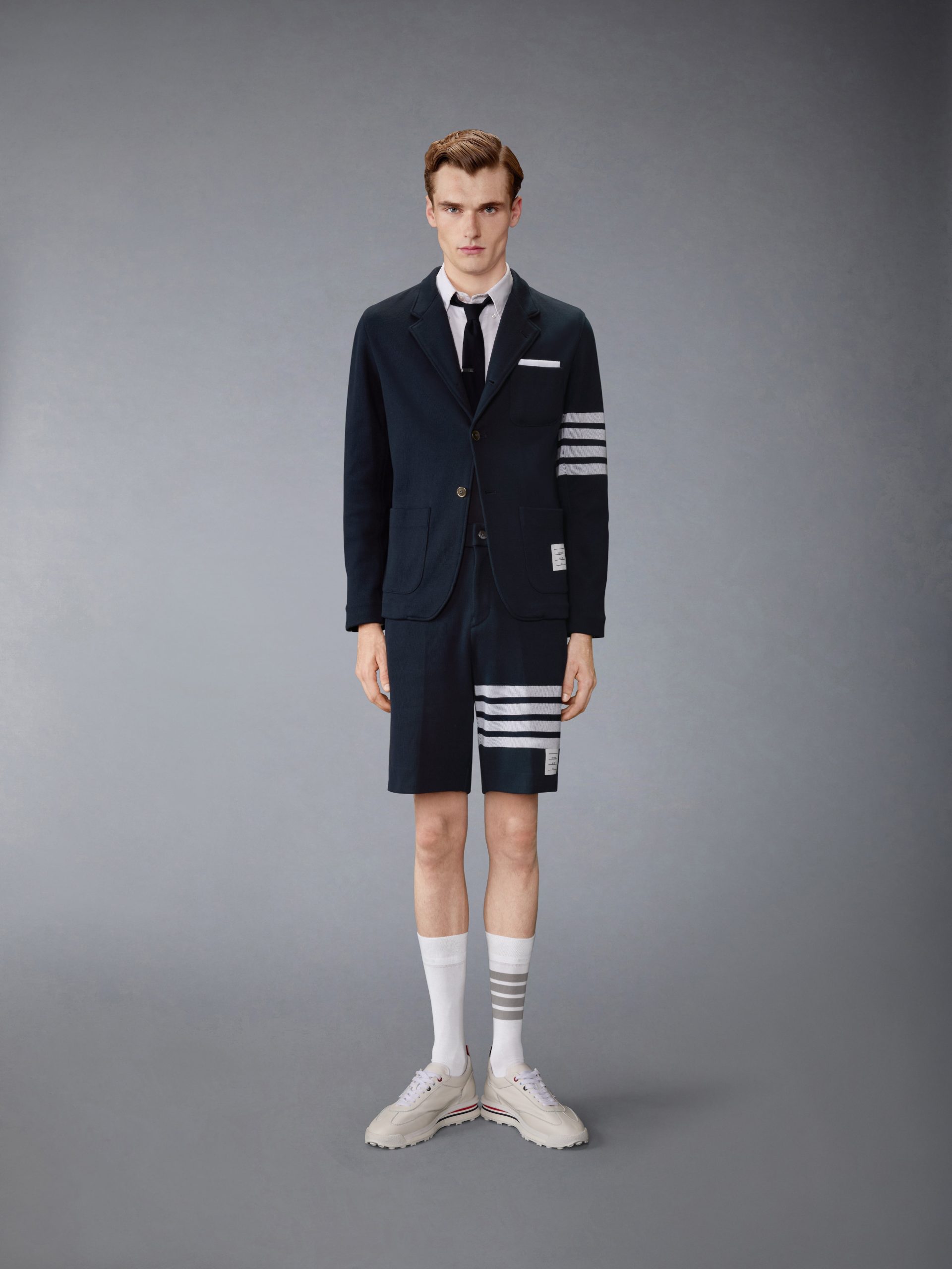 DOUBLE FACE KNIT 4-BAR BERMUDA SHORTS - Image 3