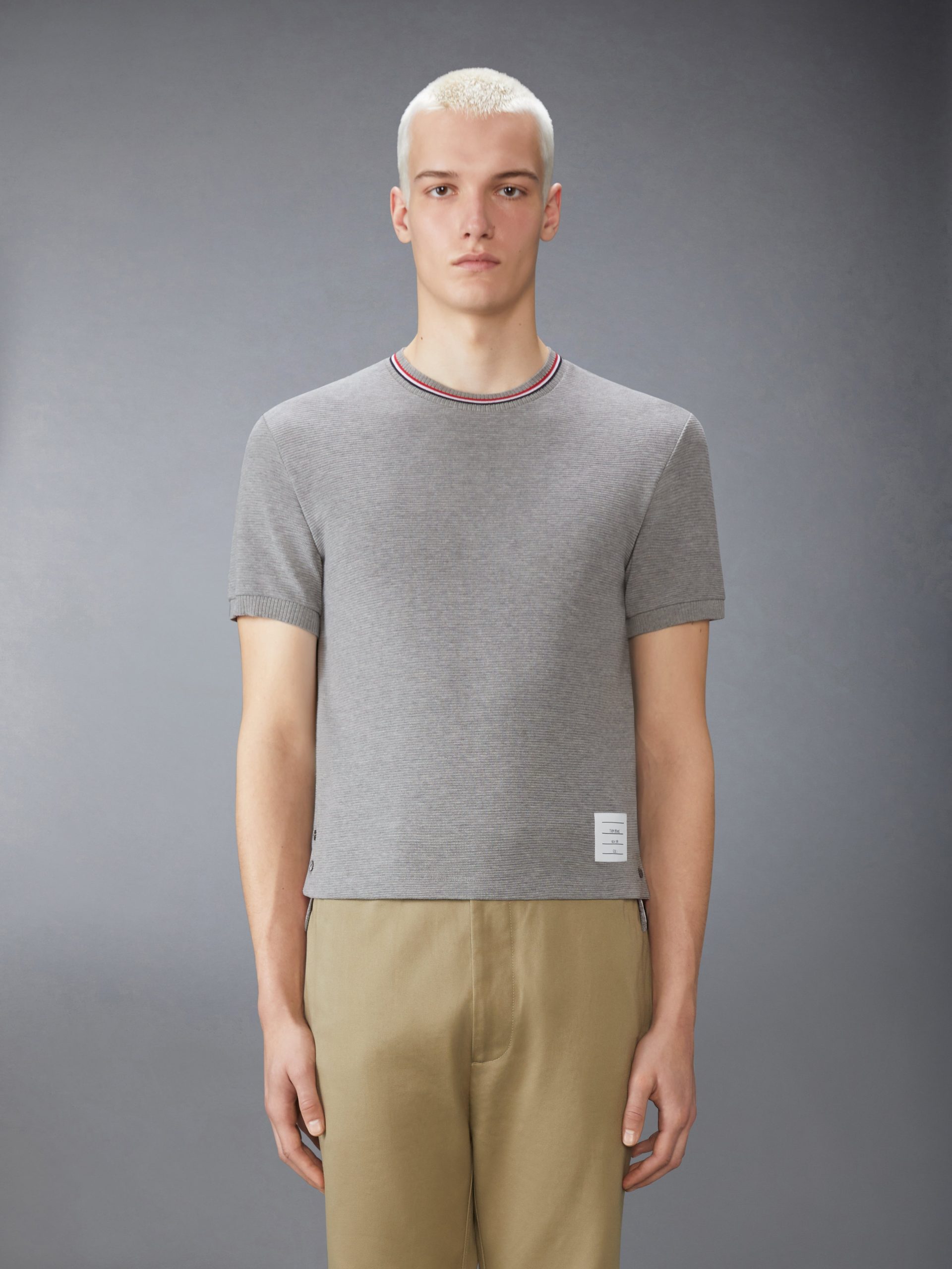 COTTON WAFFLE RIB CUFF TEE