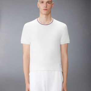 COTTON WAFFLE RIB CUFF TEE