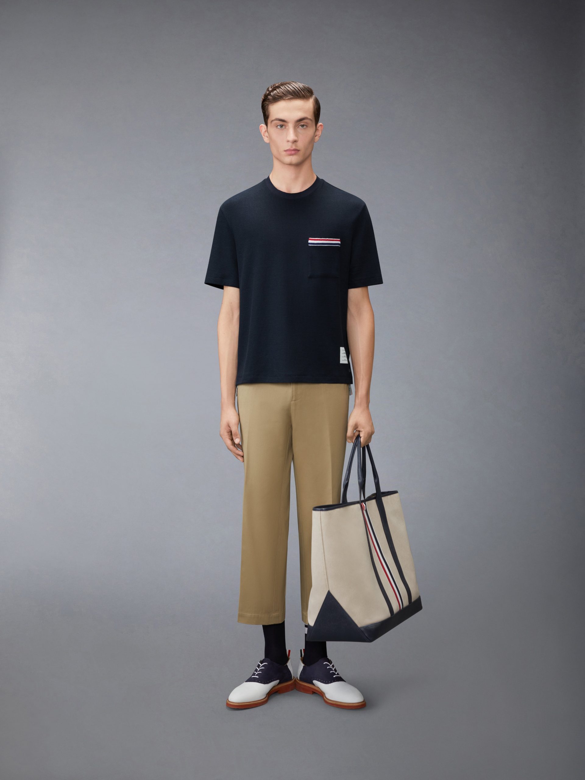 TEXTURED COTTON LINEN RWB EMBROIDERY TEE - Image 3