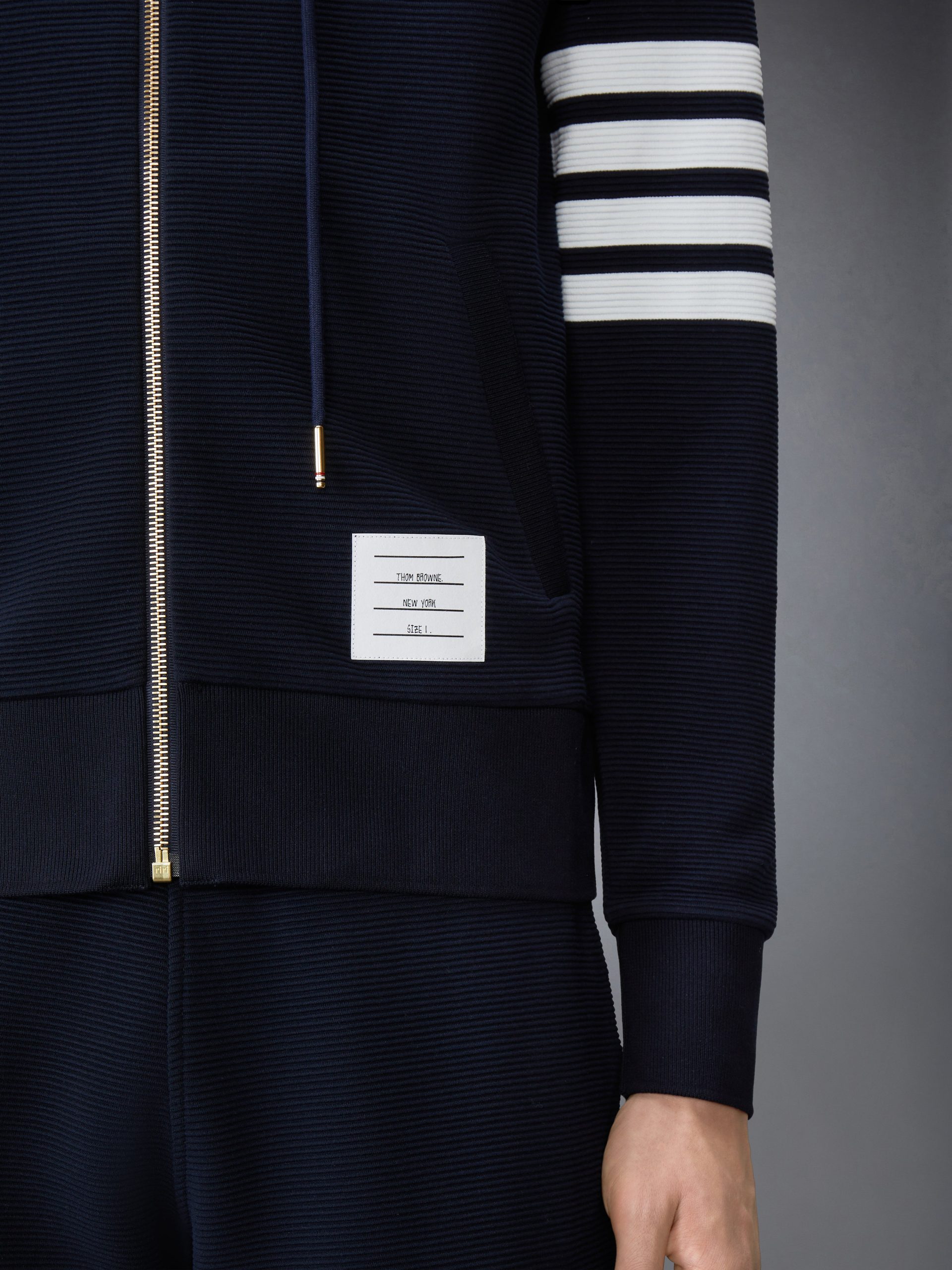 COTTON OTTOMAN 4-BAR ZIP HOODIE - Image 5