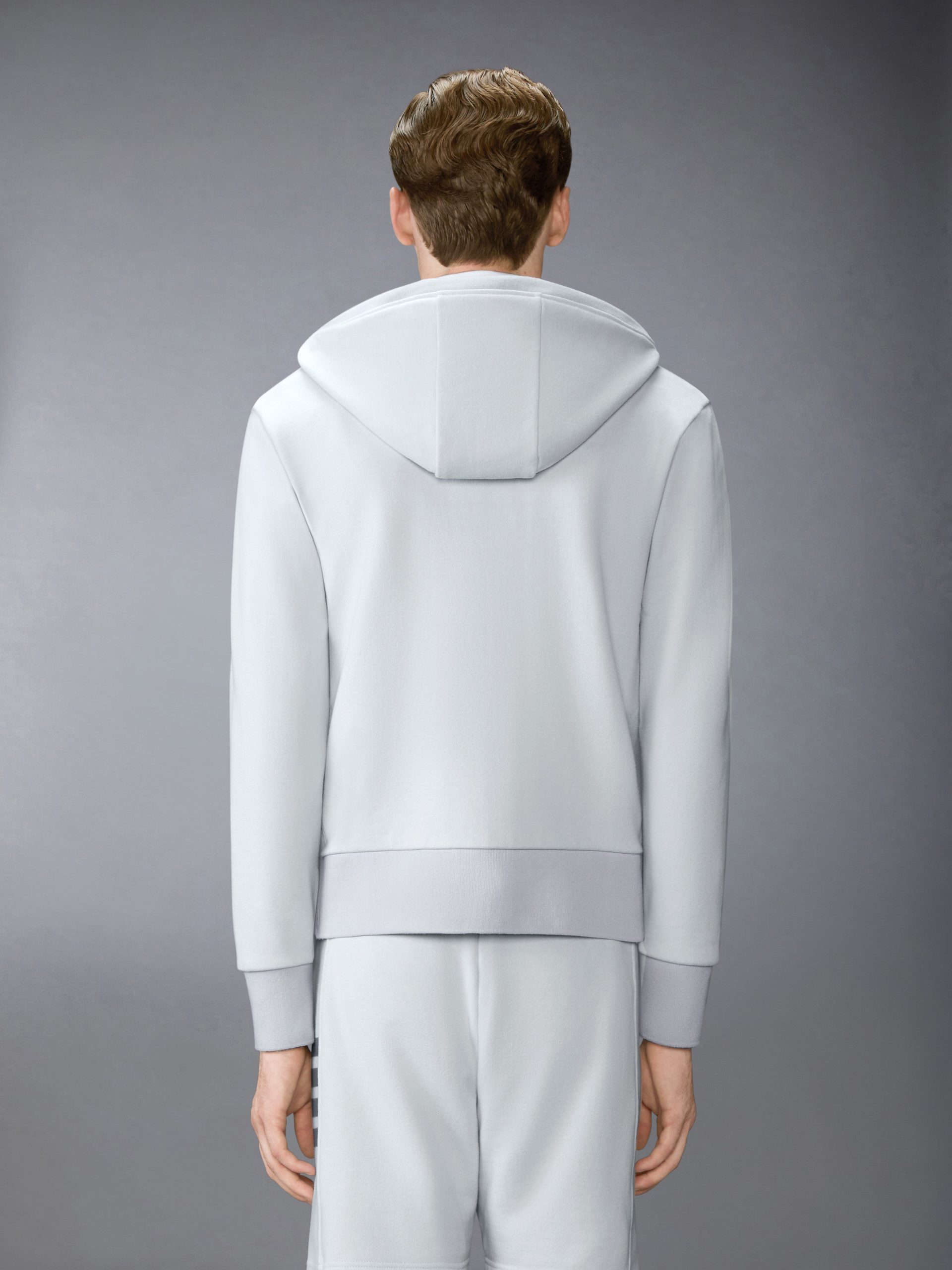 LOOPBACK JERSEY 4-BAR ZIP UP HOODIE - Image 2