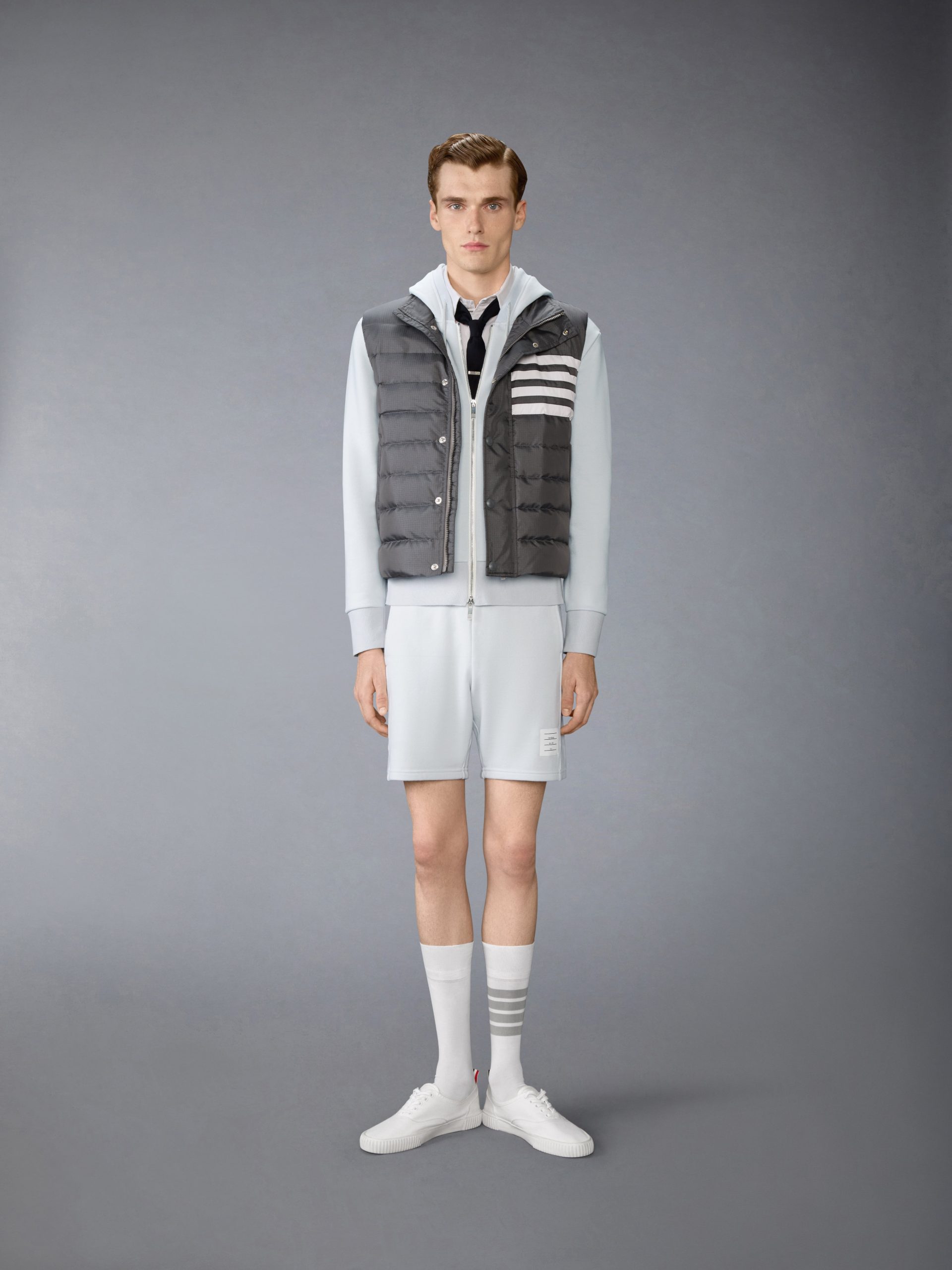 LOOPBACK JERSEY 4-BAR ZIP UP HOODIE - Image 3