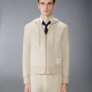 LOOPBACK JERSEY 4-BAR ZIP UP HOODIE