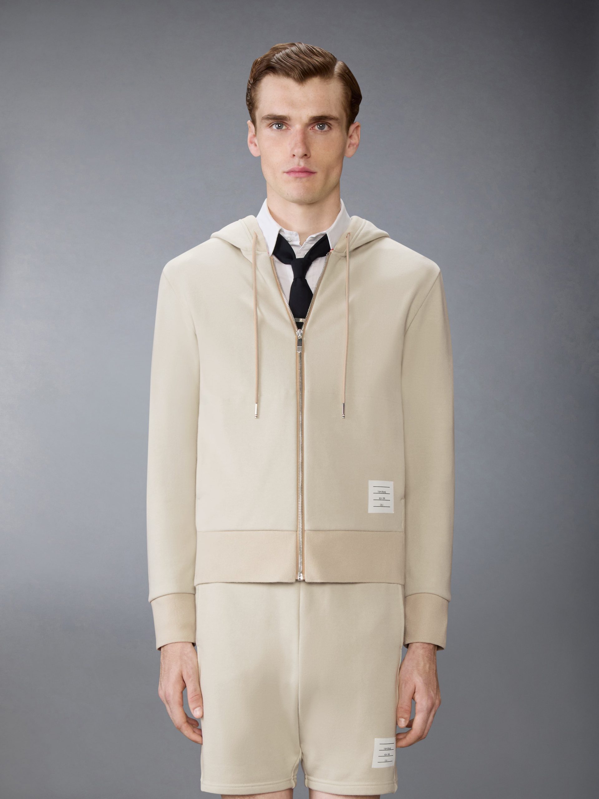 LOOPBACK JERSEY 4-BAR ZIP UP HOODIE