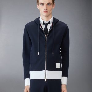 LOOPBACK JERSEY 4-BAR ZIP UP HOODIE